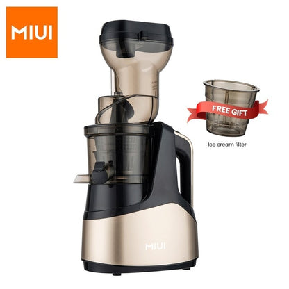 MIUI Slow Juicer 7LV Screw Cold Press Extractor FilterFree Easy Wash Electric Fruit Juicer Machine Large Caliber Multi-Color