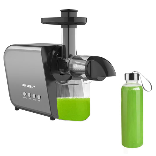 LUFVEBUT Masticating Juicer, Slow Juicer Extractor  Anti-drip Mouth, Quiet Motor, Ideal for Nutrient Fruit and Vegetable Juice