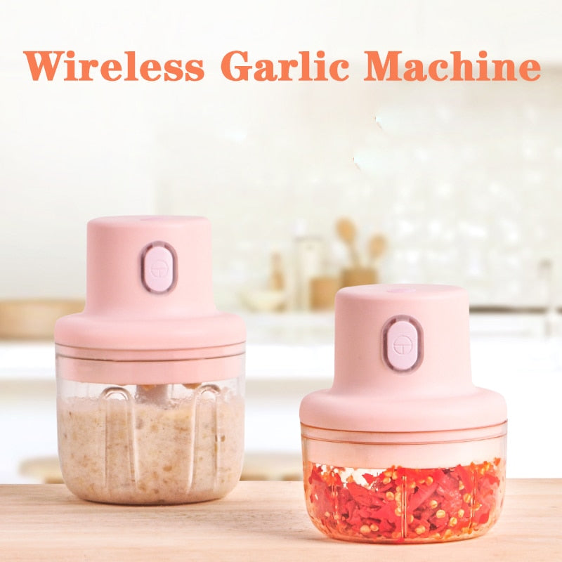 Wireless Electric Garlic Press Mini Meat Grinder USB charging interface