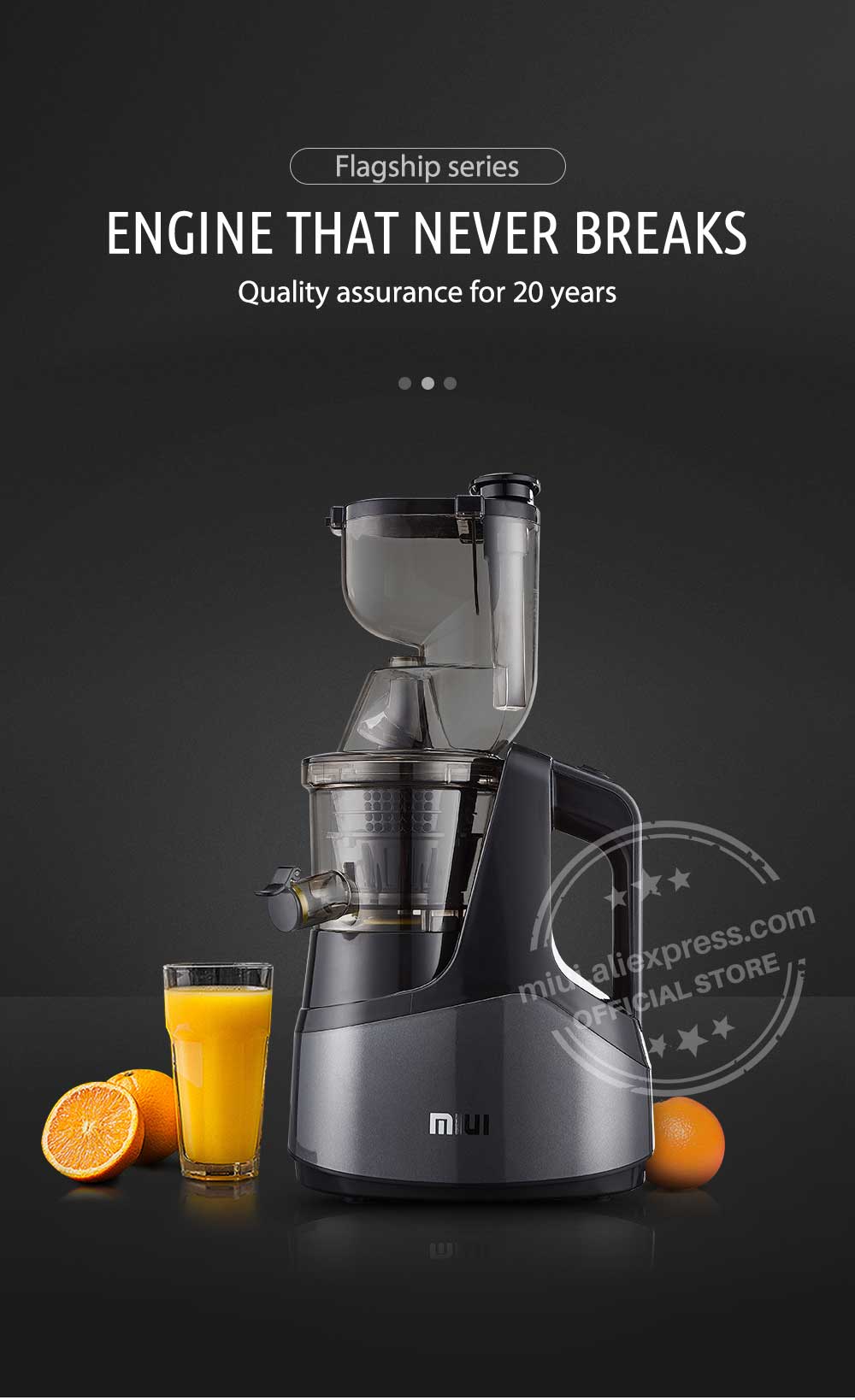 Slow Juicer Machine 7-Segment Helical Cold Press Mechanical Microsensor