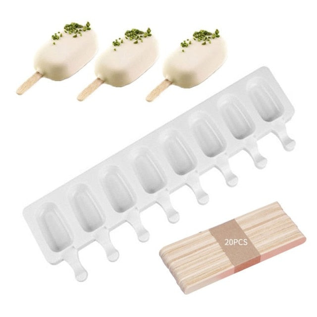 Homemade Food Grade Silicone Ice Cream Mold Popsicle Mold