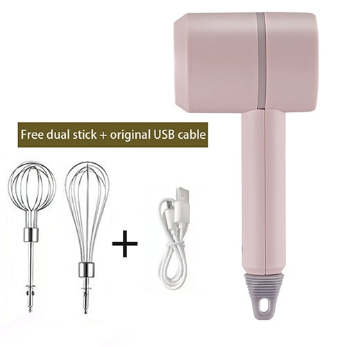 Wireless Portable Electric Food Mixer Hand Blender USB Charging Port