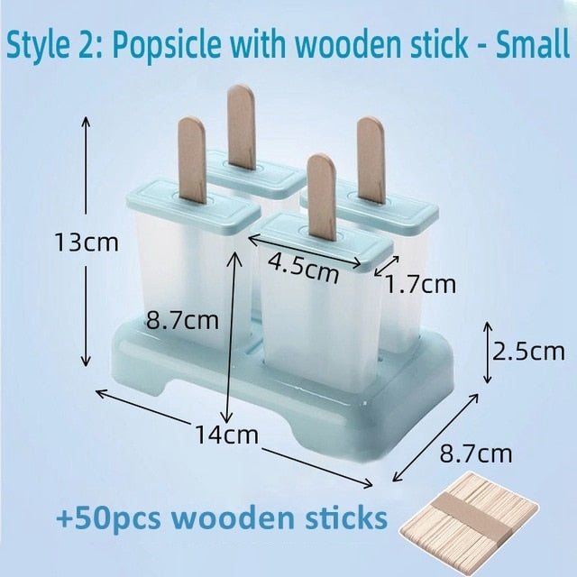 Ice Cream Mold Ice Cube Tray Dessert  Popsicle molds with Stick
