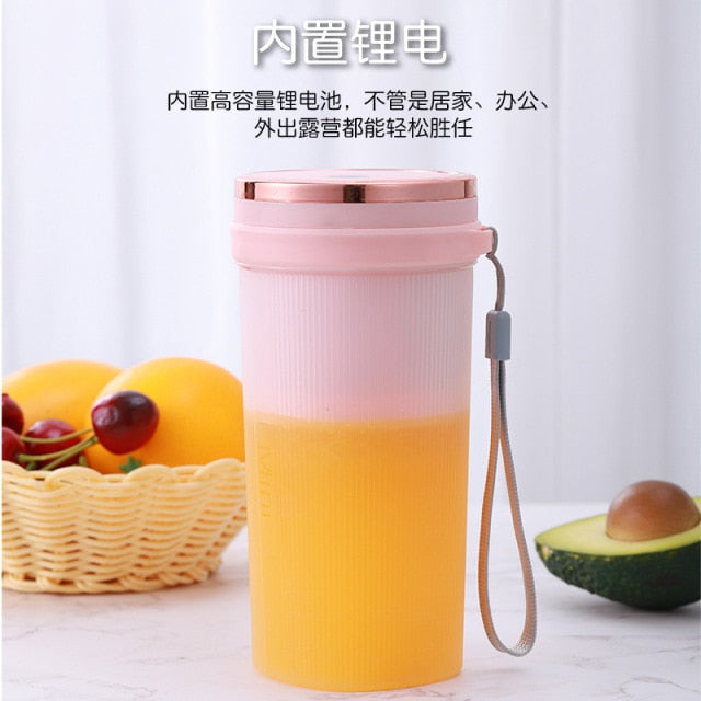 Portable Mini Electric Juicer USB Rechargeable Smoothie Stainless steel