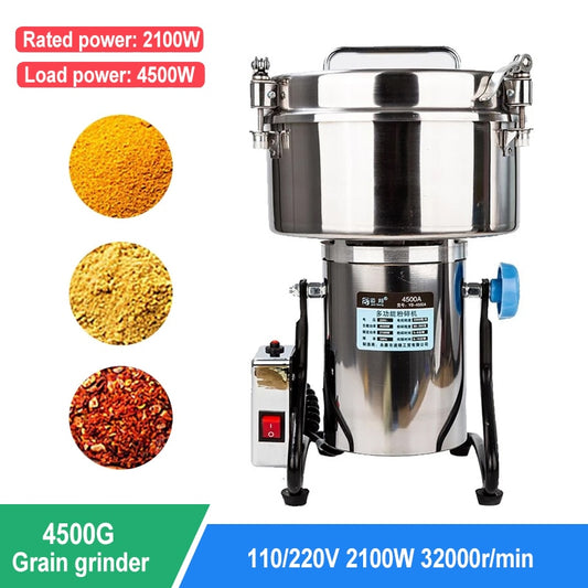 Stainless steel  High Speed Commercial Grain Grinder Cereals Spices