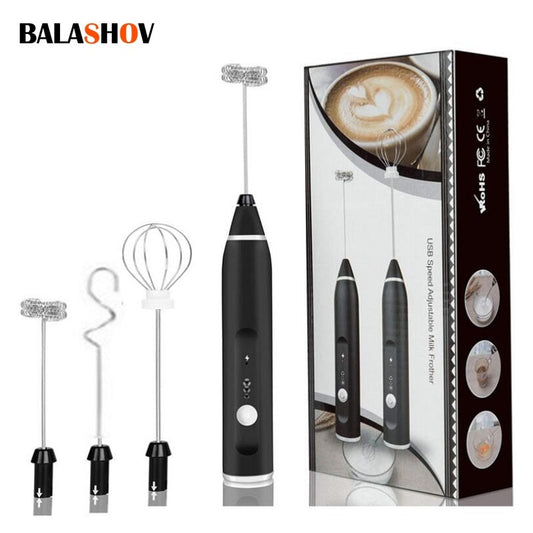 Wireless Milk Frothers Rechargeable Electric Handheld Blender Rechargeable