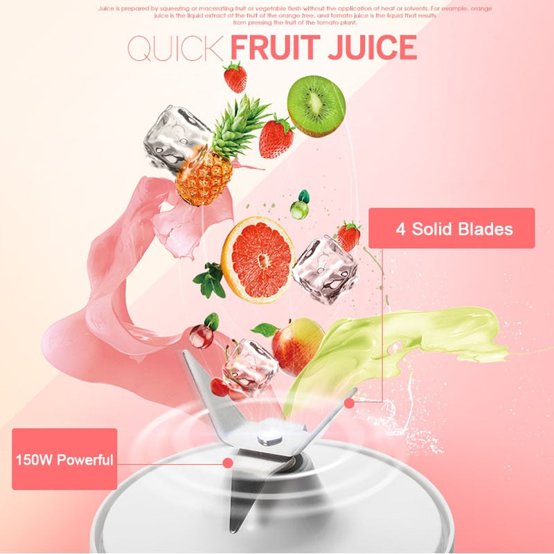 Portable Electric Juicer Blender Mixer Cup Blender Food Processor Make